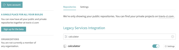 Remote configurations: set up Travis